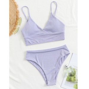 Rib High Waisted Bikini Swimsuit